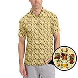 Maxcorners Christmas Golf Shirt, Pattern Golf Shirt , Golf And Beer For Men, Golf Gift For Golfer