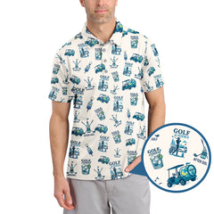 Maxcorners Golf And Vodka Shirt For Golfer, Vodka After Golf Pattern Golf Shirt, Funny Golf Shirt For Men