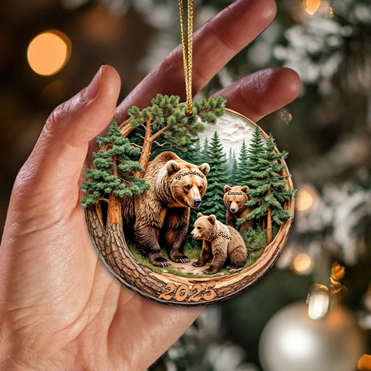 Maxcorners Brown Bears Christmas, Home Decor, Christmas Ornament, Personalized Ornament 2D Flat LM2111