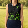 Maxcorners Shenanigans Coordinator Golf Ball Pattern St Patrick Day Black Golf Shirt, Women's Golf Tops, Ladies Golf Polos