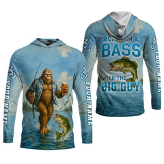Maxcorners Catchin' Bass With The Big Guy, Fishing Shirts, SPF Long Sleeve Shirts, Fishing Shirts For Men