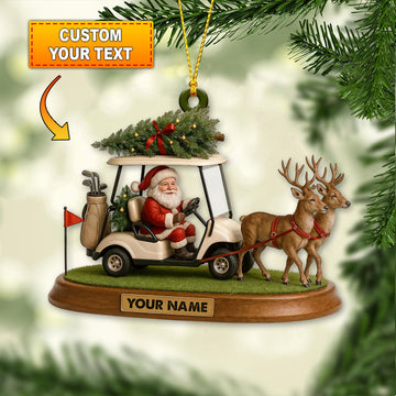 Maxcorners Personalized Golf Ornament, Santa Claus Ornaments, Golf Decor With Custom Name, Golf Christmas Ornaments For Golfer
