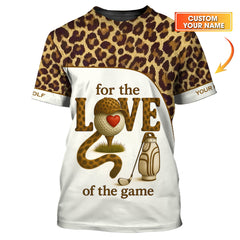 Maxcorners Leopard Golf Shirt For Women, For The Love Of The Game Golf Shirts, Personalized Golf Polos For Ladies
