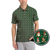 Maxcorners Christmas Golf Shirt, Pattern Golf Shirt For Golfer, Funny Golf Shirt For Men