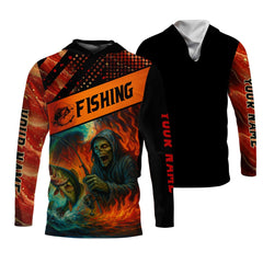 Maxcorners Reaper Fishing Mens SFP Shirt, Fisherman Halloween Costume, Fisherman Gift, Fishing Shirts For Men