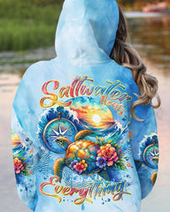 Maxcorners Saltwater Heals Everything Compass Turtle All Over Print LM2101