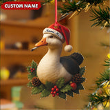 Maxcorners Personalized Funny Duck Smoking Acrylic Christmas Ornament – Custom Name Holiday Gift for Hunters & Outdoor Lovers LM0411