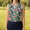 Maxcorners Tropical Disc Golf Basket Floral Polo Shirt, Golf Shirts For Women, Women’s Golf Polo LM1507