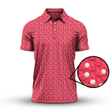 Maxcorners Pink Golf Shirt, Breast Cancer Golf Shirt For Golfer, Pattern Golf Shirt