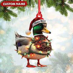 Maxcorners Personalized Duck Acrylic Christmas Ornament Funny Custom Hunting Tree Decoration For Hunters LM0110