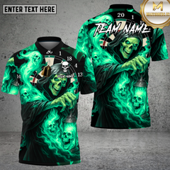 Maxcorners Grim Reaper Dartboard  Flames Multioptions Personalized Name, Team Name Unisex 3D Shirt (4 Colors)