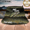 Maxcorners Fishing Dark Aquatic Collage Scale Pattern Personalized 3D Bucket Hat (13 Fish Species)