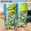 Maxcorners Fishing Tumbler Lime Yellow Abstract Camouflage Design Personalized Name Tumbler (13 Species)