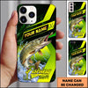 Maxcorners Neon Green Modern Graphic Personalized Name Phone Case (13 Fish Species)