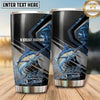 Maxcorners Fishing Tumbler Black Blue Carbon Panel Design Personalized Name Tumbler (13 Species)