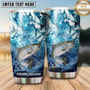 Maxcorners Fishing Tumbler Blue Marble Fluid Art Design Personalized Name Tumbler (13 Species)