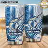 Maxcorners Fishing Tumbler Light Blue Tech Circuit Design Personalized Name Tumbler (13 Species)