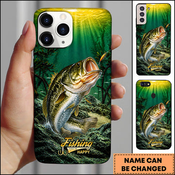 Maxcorners Underwater Sunbeam Nature Personalized Name Phone Case (13 Fish Species)