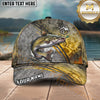 Maxcorners Fishing Olive Scale Arc Hook Logo Personalized Name 3D Cap (12 Fish Species)