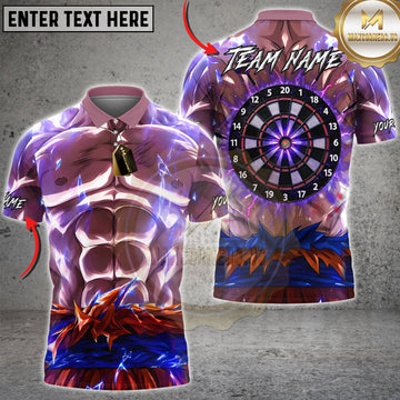 Maxcorners Darts Saiyan Muscle Warrior Personalized Multiple Options Personalized Name, Team Name 3D Shirt