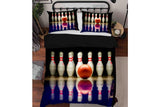 Maxcorners Bowling Ball And Pins 3D Bedding Set