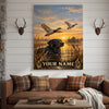 Maxcorners Duck Hunting Black Labrador Flying Mallards Sunset Personalized Canvas Wall Art