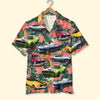 Maxcorners Custom Classic Car Photo Hawaiian Shirt, Tropical Flower Pattern