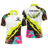 Maxcorners Camo Bowling Ball And Pins Team league Jerseys Multicolor Option Customized Name 3D Shirt