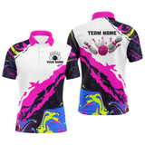 Maxcorners Camo Bowling Ball And Pins Team league Jerseys Multicolor Option Customized Name 3D Shirt