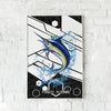 Maxcorners Marlin Fishing Tech Carbon Geometry Splash Design Personalized Name 3D Poster