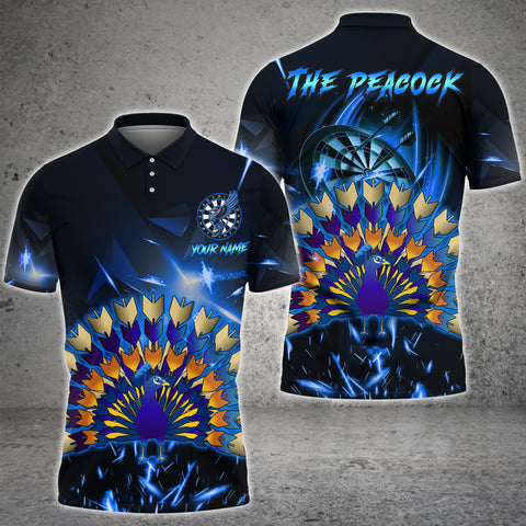 Maxcorners Darts Phoenix Dartboard Pattern Multicolor Options Personalized Name, Team Name 3D Polo Shirt For Peter