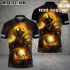 Maxcorners Dark Skull Golf Polo Personalized Name, Team Name 3D Shirt (4 Colors)