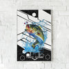 Maxcorners Largemouth Bass Fishing Tech Carbon Geometry Splash Design Personalized Name 3D Poster