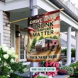 Maxcorners Drive Slow Drunk Campers Matter Camping Trailer Flag VT33