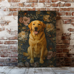 Maxcorners Rustic Labrador Canvas Wall Art – Floral Hunting Cabin Décor LM2611