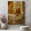 Maxcorners Cozy Bear Bath Canvas – Cute Animal Bathroom Wall Art LM2611