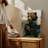 Maxcorners Plumber Bear Canvas Funny Handyman Bathroom Wall Art LM2611