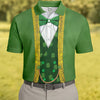 Maxcorners St Patrick's Day Leprechaun Costume Print Golf Tops For Men, Polo Shirts For Men, Golf Shirts For Men