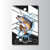Maxcorners Brown Trout Fishing Tech Carbon Geometry Splash Design Personalized Name 3D Poster