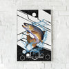 Maxcorners Brown Trout Fishing Tech Carbon Geometry Splash Design Personalized Name 3D Poster