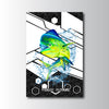 Maxcorners Mahi Mahi Fishing Tech Carbon Geometry Splash Design Personalized Name 3D Poster
