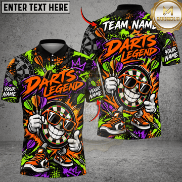 Maxcorners Darts Cartoon Bull & Darts Legend Graphic Customized Name, Team Name 3D Shirts