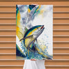 Maxcorners Tuna Fishing Halftone Dynamic Splash Design Personalized Name 3D Poster
