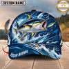 Maxcorners Fishing Graphic Ocean Waves Water Splash Angler Customized Name 3D Cap