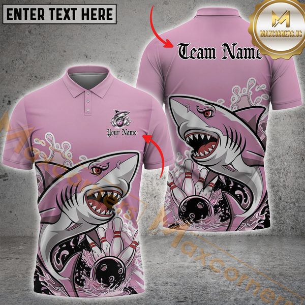 Maxcorners Bowling Ocean Predator Multicolor Options Personalized Name, Team Name 3D Shirt