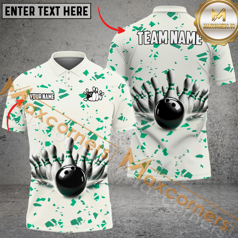 Maxcorners Cool Flourishing Bowling Jersey Multicolor Option Customized Name, Team Name 3D Shirt