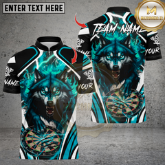 Maxcorners Darts Wolf With Dartboard Multicolor Customized Name Team Name 3D Shirts