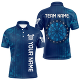 Maxcorners Men’s Darts Team Shirt - Navy Camo Pattern And Dartboard | Custom Name Option LM2404