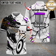 Maxcorners Wolf Strike Disc Golf Polo Shirt Personalized Name, Team Name 3D Shirt (4 Colors)