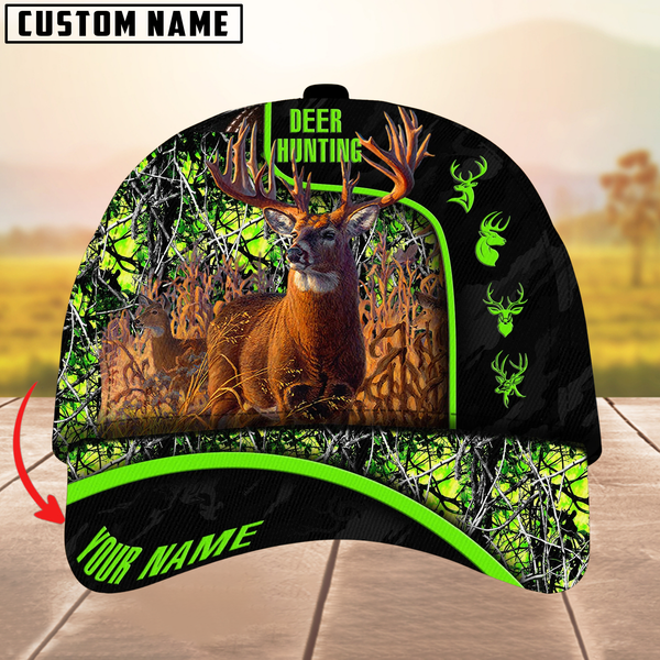 Maxcorners Premium Florapunk Deer Hunting Multicolor Personalized Name 3D Cap